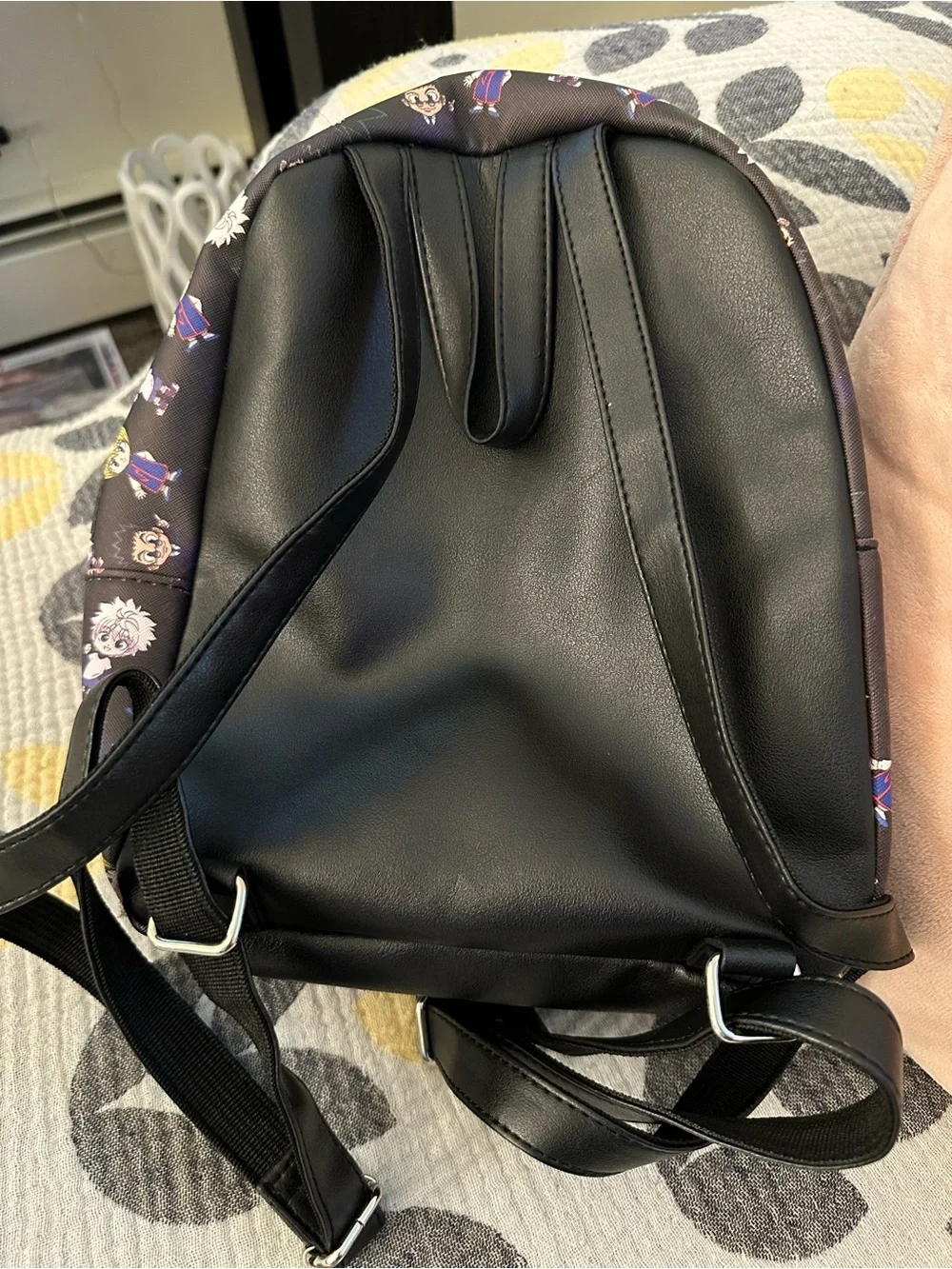 Hot Topic Black Mini Backpack with Colorful Anime Character Print